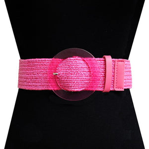 BELT RATAN STRETCH CIRCLE BUCKLE