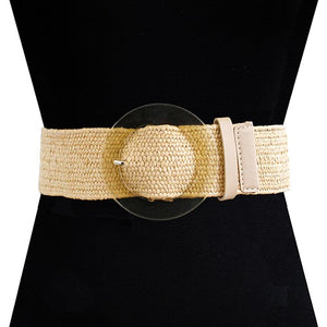 BELT RATAN STRETCH CIRCLE BUCKLE