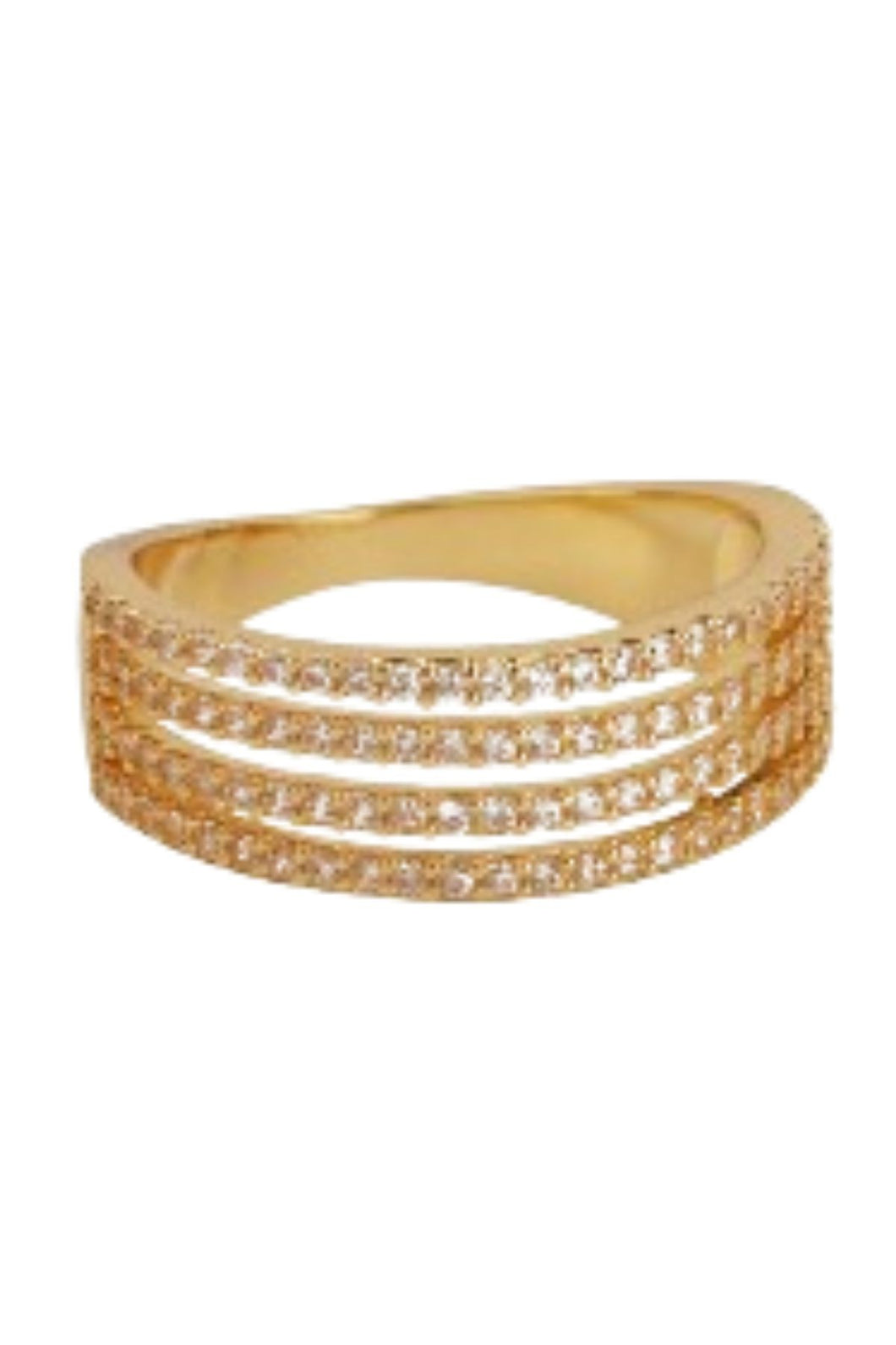 Cubic Zirconia 4 Row Band Ring