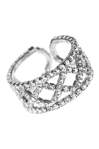 Rhinestone Pattern Wire Ring