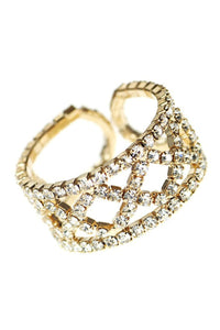 Rhinestone Pattern Wire Ring