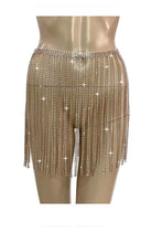 Load image into Gallery viewer, FULL RHINESTONE FRINGE SKIRT BELT