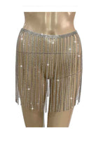 Load image into Gallery viewer, FULL RHINESTONE FRINGE SKIRT BELT