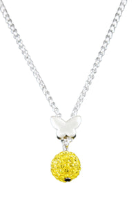 Butterfly & Beaded ball necklace