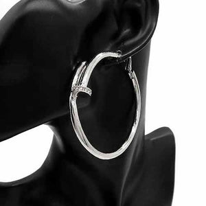 Polished Nail Inspired Hoop Earrings 65 mm