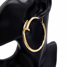 Load image into Gallery viewer, Polished Nail Inspired Hoop Earrings 65 mm