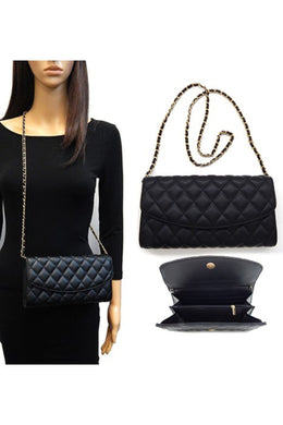QUILTED PU LEATHER HANDBAG