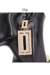 Crystal Double Square  Earrings