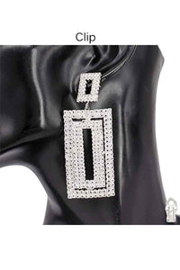 Crystal Double Square  Earrings