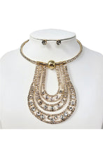 Load image into Gallery viewer, Unbalance Shape Rhinestone Necklace Earrings SET