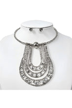 Load image into Gallery viewer, Unbalance Shape Rhinestone Necklace Earrings SET