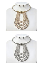 Load image into Gallery viewer, Unbalance Shape Rhinestone Necklace Earrings SET