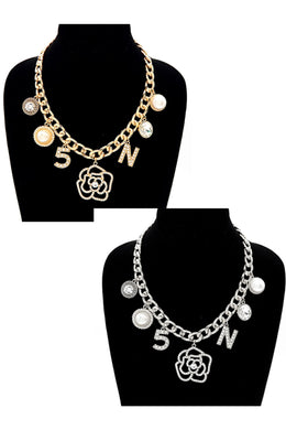 Luxury Rhinestone Charm Chain Necklace