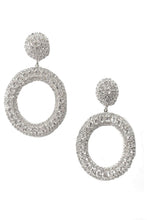 Load image into Gallery viewer, Full Crystal Open Ring Drop Earrings