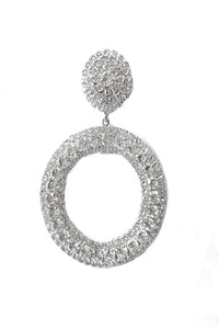 Full Crystal Open Ring Drop Earrings