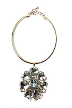 Load image into Gallery viewer, OVER SIZE RHINESTONE PENDANT CHOCKER NECKLACE