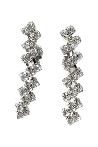 RHINSTONE DROP CLIP ON EARRING