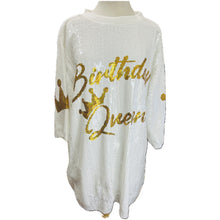 Load image into Gallery viewer, Happy Birthday Queen Sequins Short Sleeve Dress