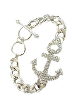 Load image into Gallery viewer, Crystal Studded ANCHOR Bracelet