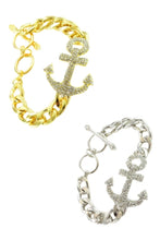 Load image into Gallery viewer, Crystal Studded ANCHOR Bracelet