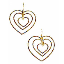 Load image into Gallery viewer, Crystal Multi Heart Shape Dangle  Earrings