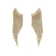 Load image into Gallery viewer, RHINESTONE ROUND FRINGE EAR CLIMBER EARRINGS