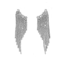 Load image into Gallery viewer, RHINESTONE ROUND FRINGE EAR CLIMBER EARRINGS