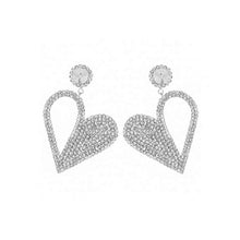 Load image into Gallery viewer, Rhinestone Statment Heart Earrings