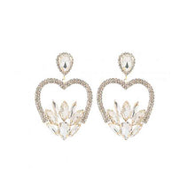 Load image into Gallery viewer, Rhinestone Marquise Heart Earrings