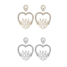 Load image into Gallery viewer, Rhinestone Marquise Heart Earrings