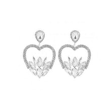 Load image into Gallery viewer, Rhinestone Marquise Heart Earrings