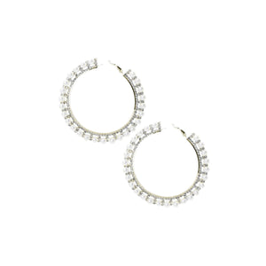 Pearl Hoop 70mm Ring Earrings