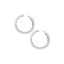 Load image into Gallery viewer, Pearl Hoop 70mm Ring Earrings