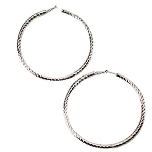 Textured Hoop Earrings (Medium)