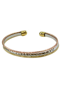 Triple Band Middle Textured Cuff