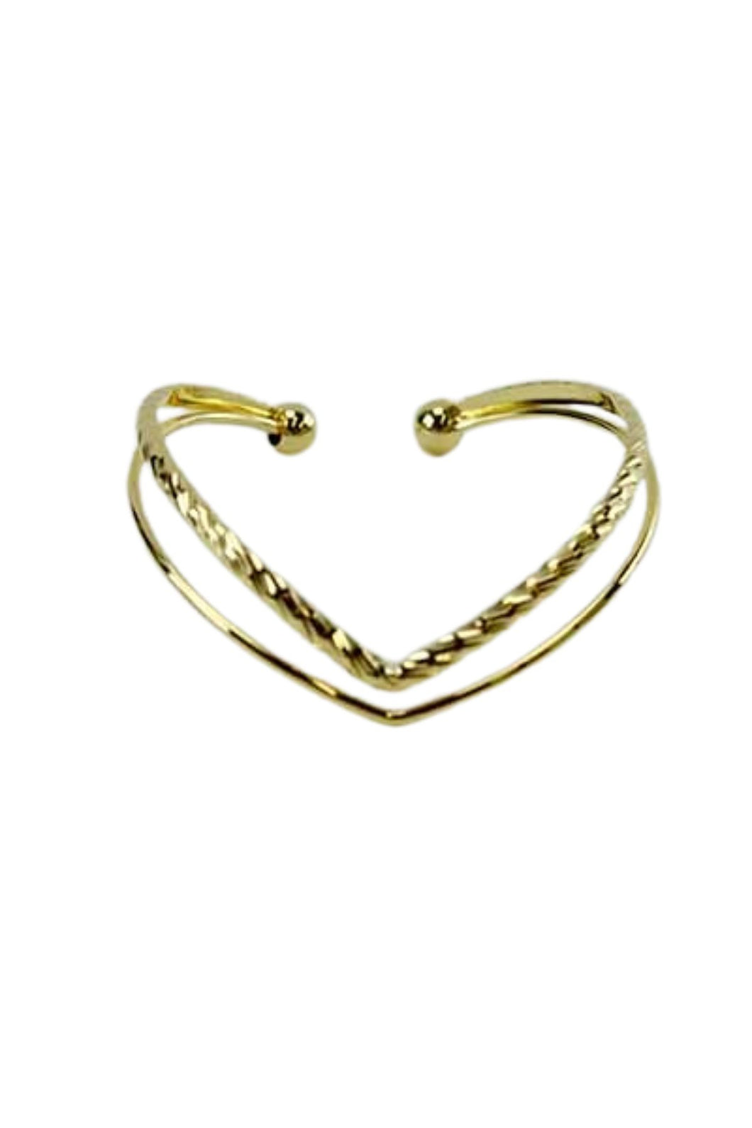 Heart Shaped Double Band Cuff