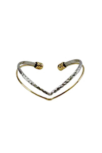 Heart Shaped Double Band Cuff