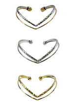 Load image into Gallery viewer, Heart Shaped Double Band Cuff