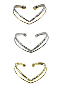 Heart Shaped Double Band Cuff