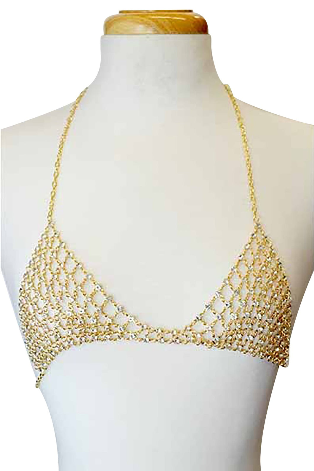 Rhinestone Beaded Chain Bralette