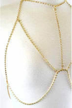 Load image into Gallery viewer, CRYSTAL LINED CHAIN LINK CHOKER BRA CHAIN