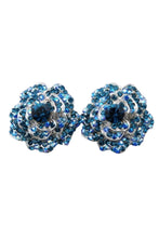 Load image into Gallery viewer, Jeweled crystal flower earrings