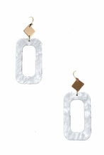 Load image into Gallery viewer, Plastic rectangular shaped drop earring