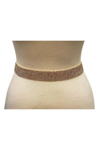 CRYSTAL PAVE LINED CHAIN BELT