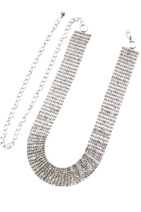 CRYSTAL PAVE LINED CHAIN BELT
