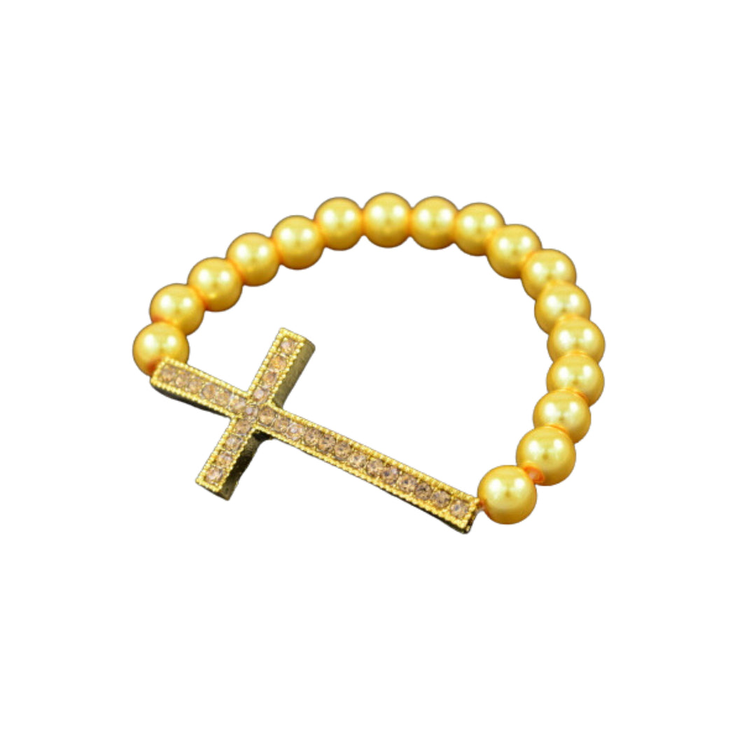 Studded Cross Metal Balls Bracelet