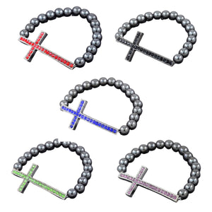 Studded Cross Metal Balls Bracelet