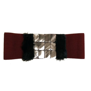 Studded Fur Belt