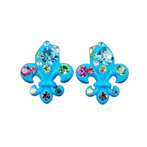Studded Fleur De Lis Earrings