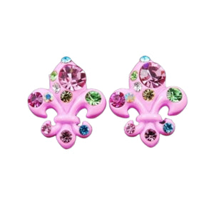 Studded Fleur De Lis Earrings